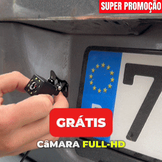 Câmara de marcha-atrás Full-HD oferecida com o Carlega PRO, a ser instalada junto à matrícula do carro
