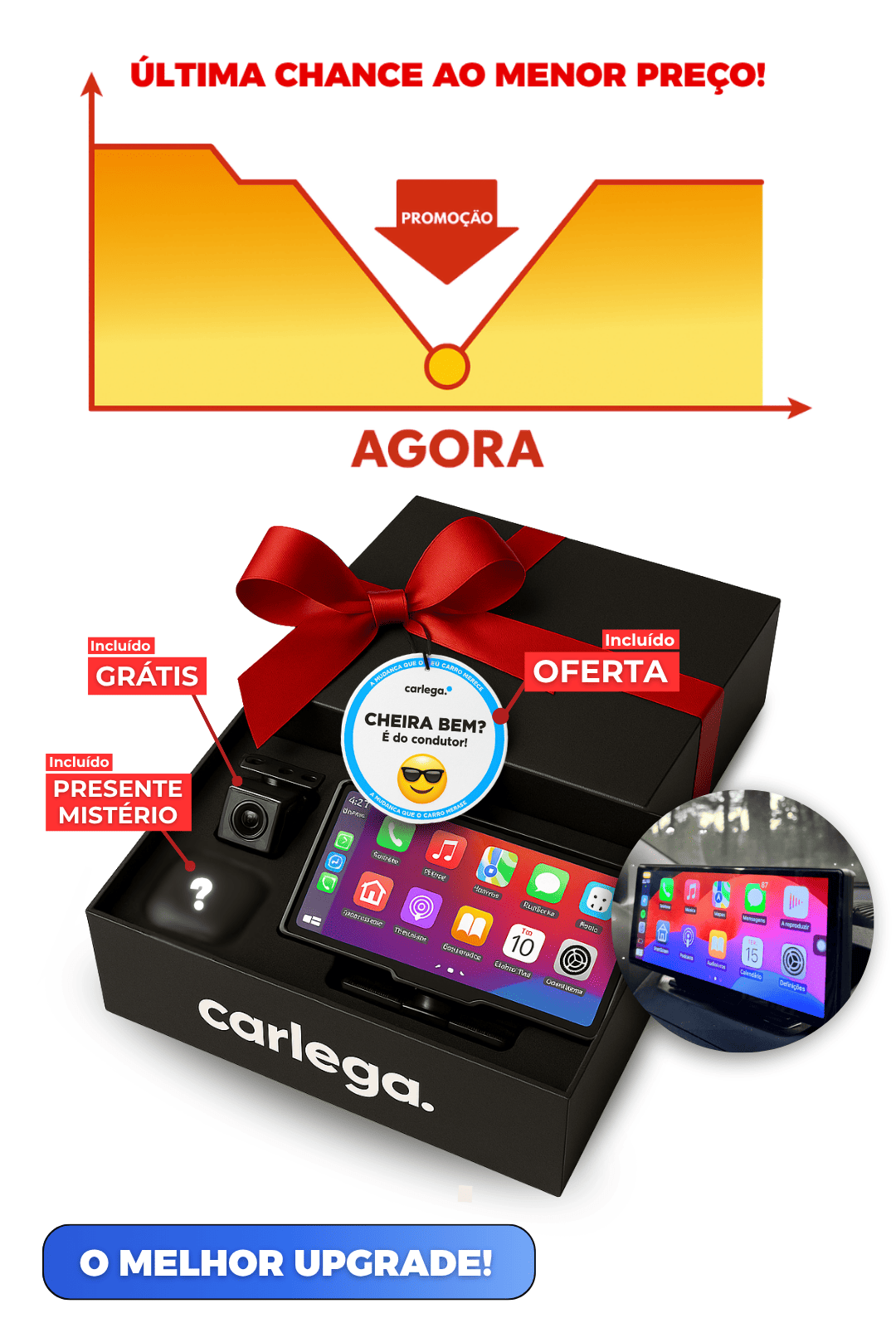 Gráfico de última chance ao menor preço com a caixa Carlega PRO e os brindes incluídos