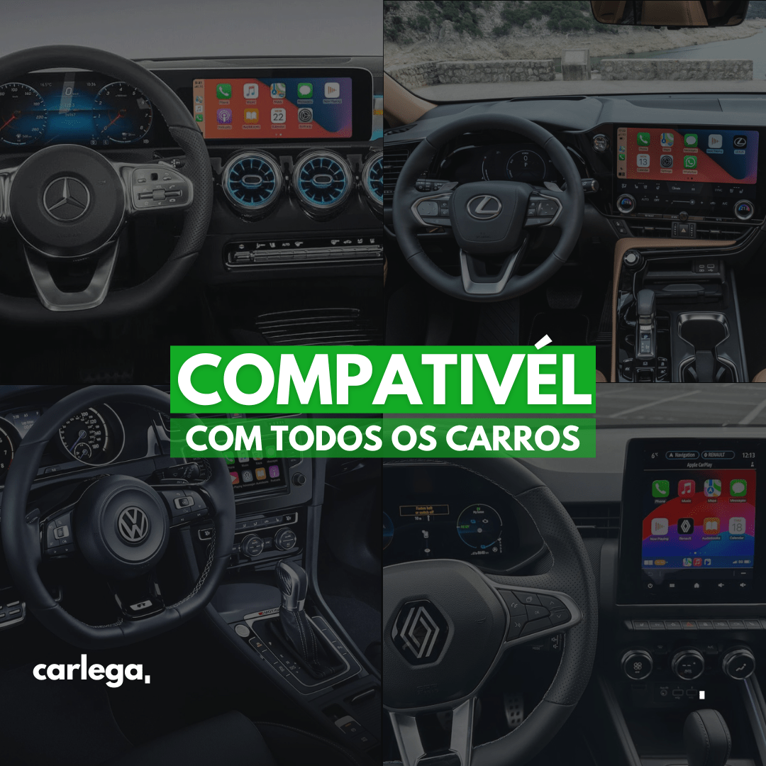 Pen Carlega compatível com todos os carros, com exemplos em Mercedes, Lexus, Volkswagen e Renault