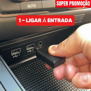Mão a ligar a Pen Carlega à entrada USB da consola do carro