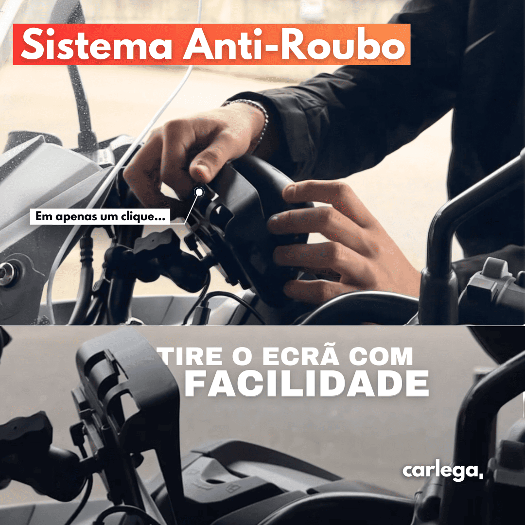 Sistema anti-roubo do BikePlay Pro: tirar o ecrã do suporte com um clique