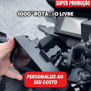 Suporte do BikePlay a rodar 1000 graus no guiador, para personalizar a posição do ecrã