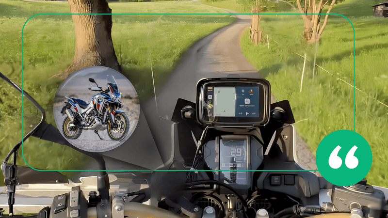 Testemunho de cliente com o ecrã BikePlay no guiador da mota, versão alternativa