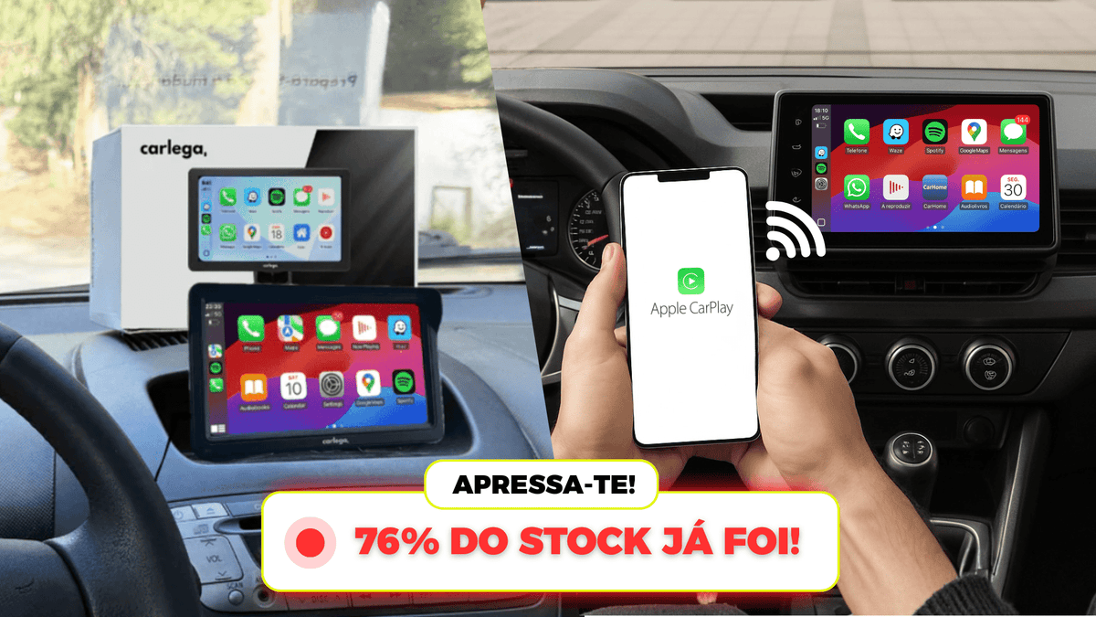 Ecrãs Carlega com o aviso de stock a esgotar, versão alternativa do banner