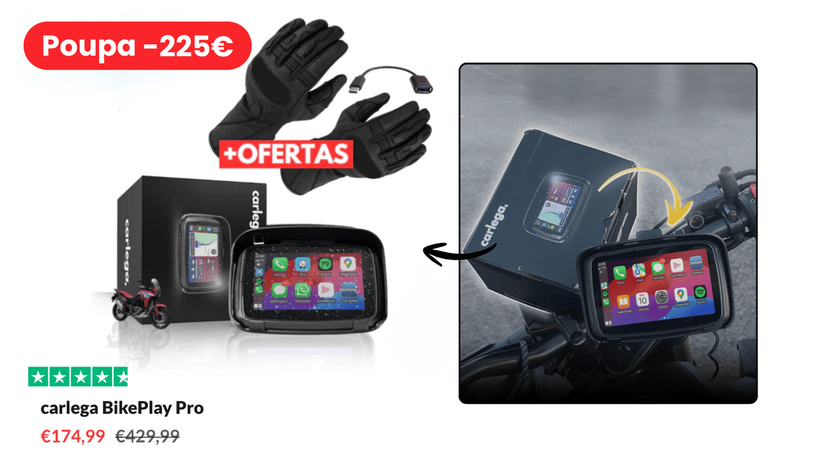 Cartão do Carlega BikePlay Pro com luvas e ofertas, versão alternativa