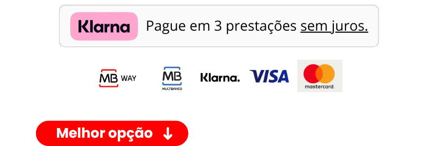 Formas de pagamento da Carlega com Klarna em destaque, versão alternativa