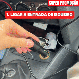 Passo 1 da instalação do Carlega PRO: ligar a ficha à entrada do isqueiro do carro