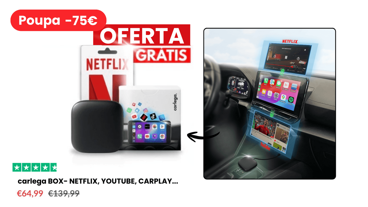 Cartão da Carlega Box com Netflix e YouTube incluídos, versão alternativa