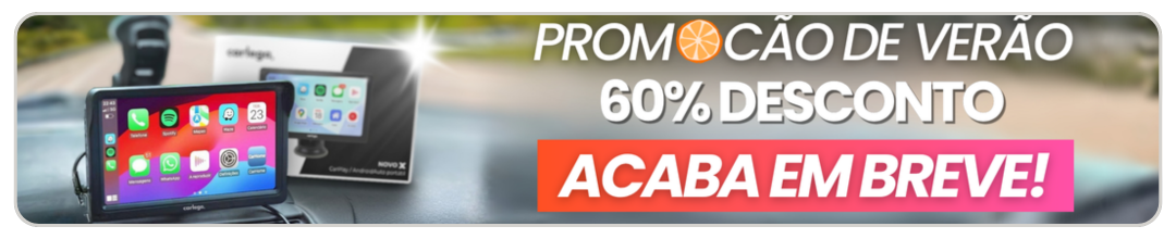 Faixa de promoção de verão do Carlega X com 60% de desconto e aviso de que acaba em breve