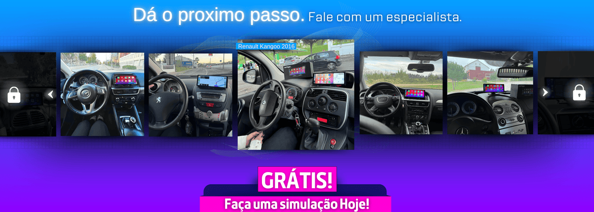 Carrossel de instalações Carlega em frotas, com convite a fazer uma simulação grátis