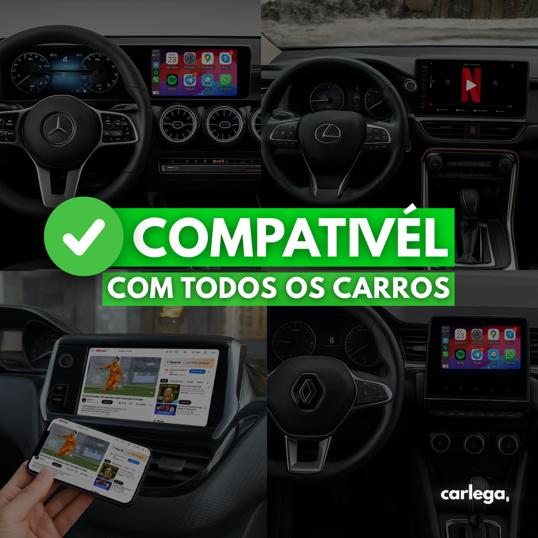 Pen PRO Carlega compatível com todos os carros, com exemplos em Mercedes, Lexus e Renault