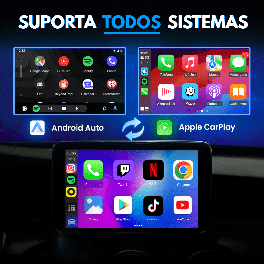 Smart Box Carlega a suportar Android Auto e Apple CarPlay no mesmo ecrã do carro